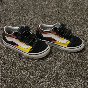 Vans toddler flame Velcro slip on